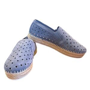Steve Madden Widmer Blue Suede Espadrille Loafer Size 10 NEW No Box